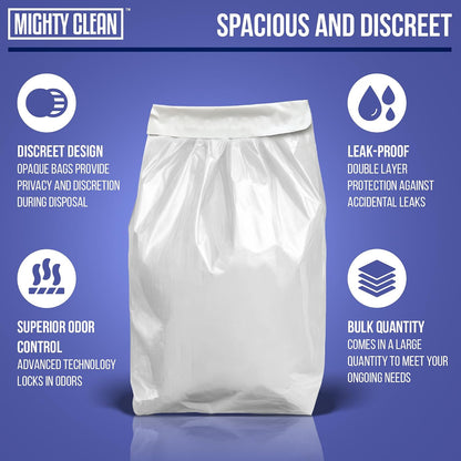 Extra Large Adult Diaper Disposable Bags - 30 Bags, Unscented
