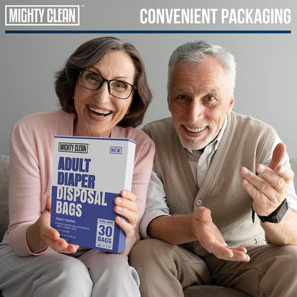 Extra Large Adult Diaper Disposable Bags - 30 Bags, Unscented