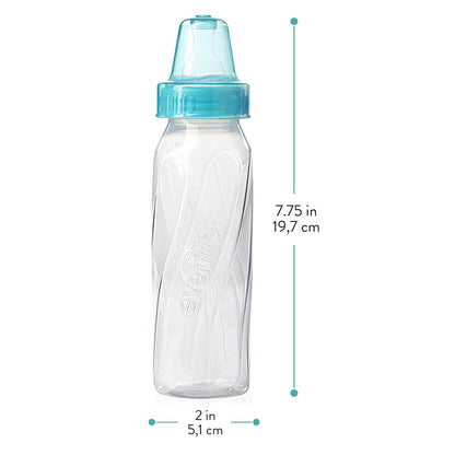 Classic Tinted Plastic Standard Neck Bottles for Baby, Infant and Newborn - Teal/Green/Blue, 8 Ounce (Pack of 12)