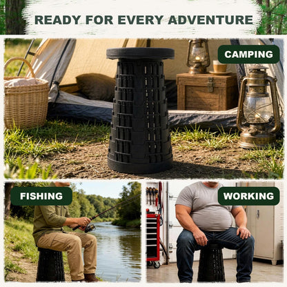 Collapsible Stool for Adults, Portable Folding Camping Seat, 500lbs