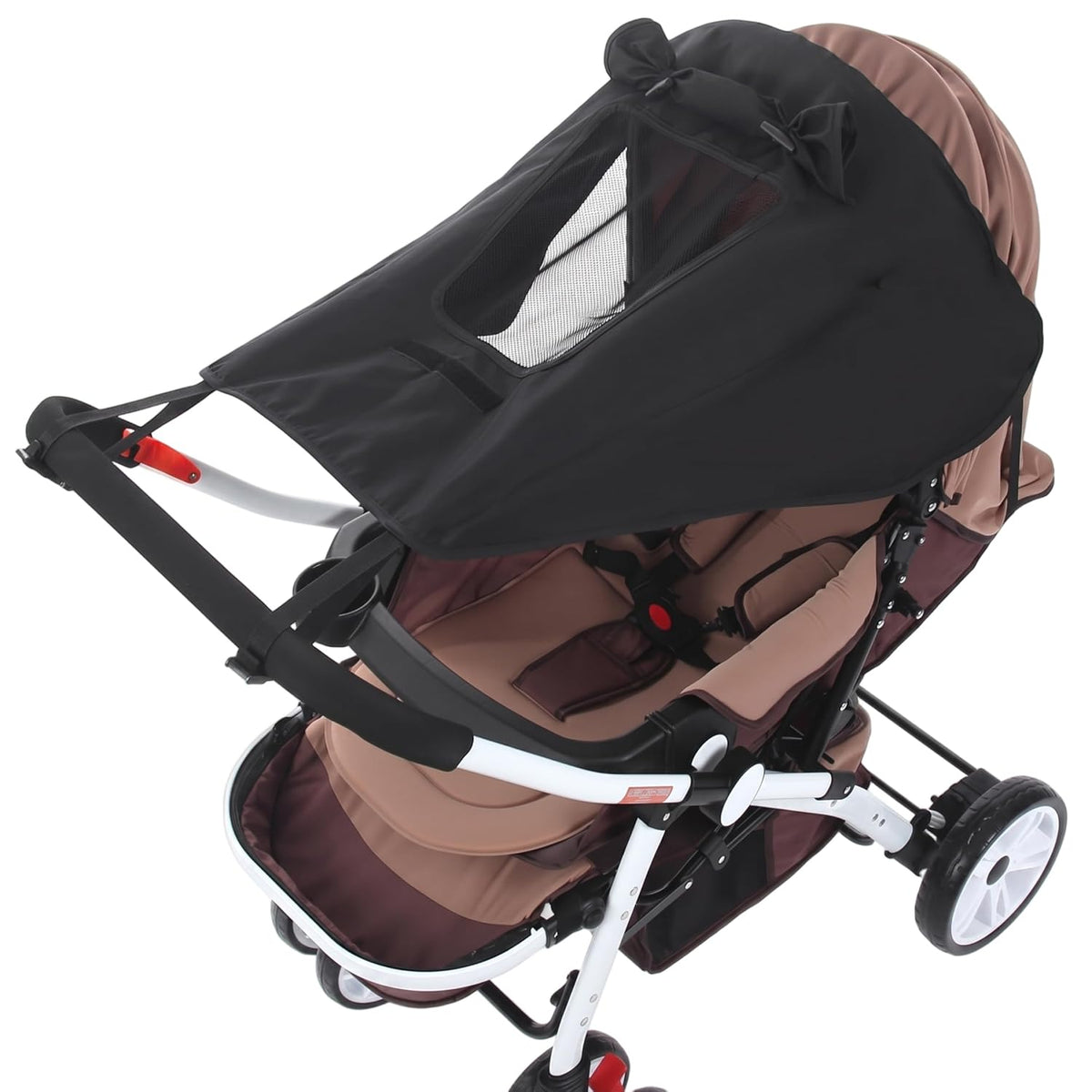 Stroller Cover, Upf50+ Waterproof Stroller Sun Shade Cover with Viewing Window for High-View Strollers, Black