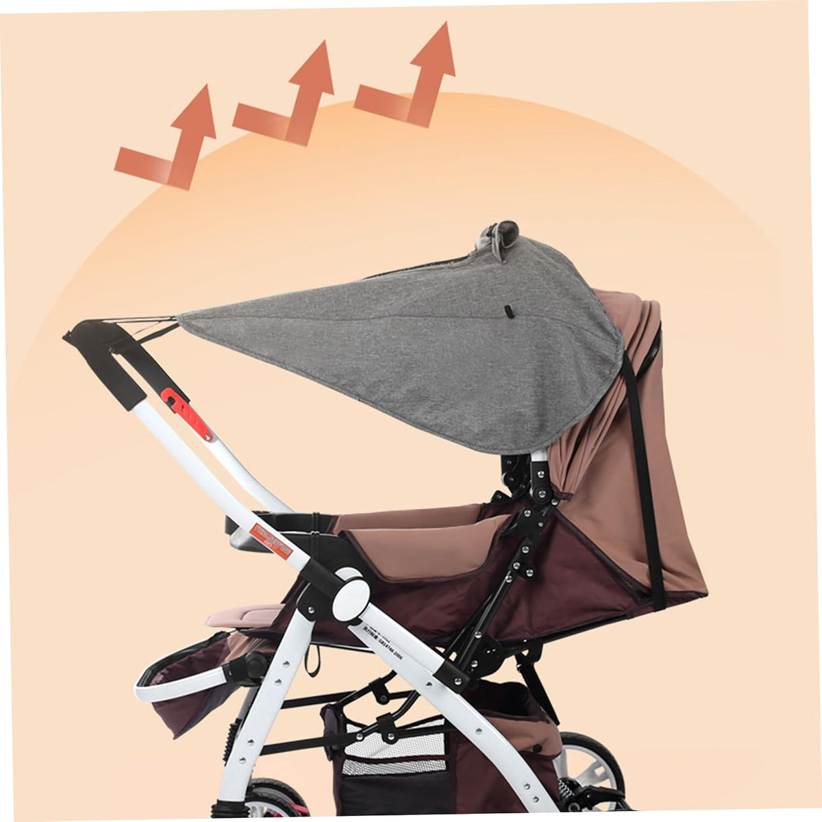 Stroller Cover, Upf50+ Waterproof Stroller Sun Shade Cover with Viewing Window for High-View Strollers, Black