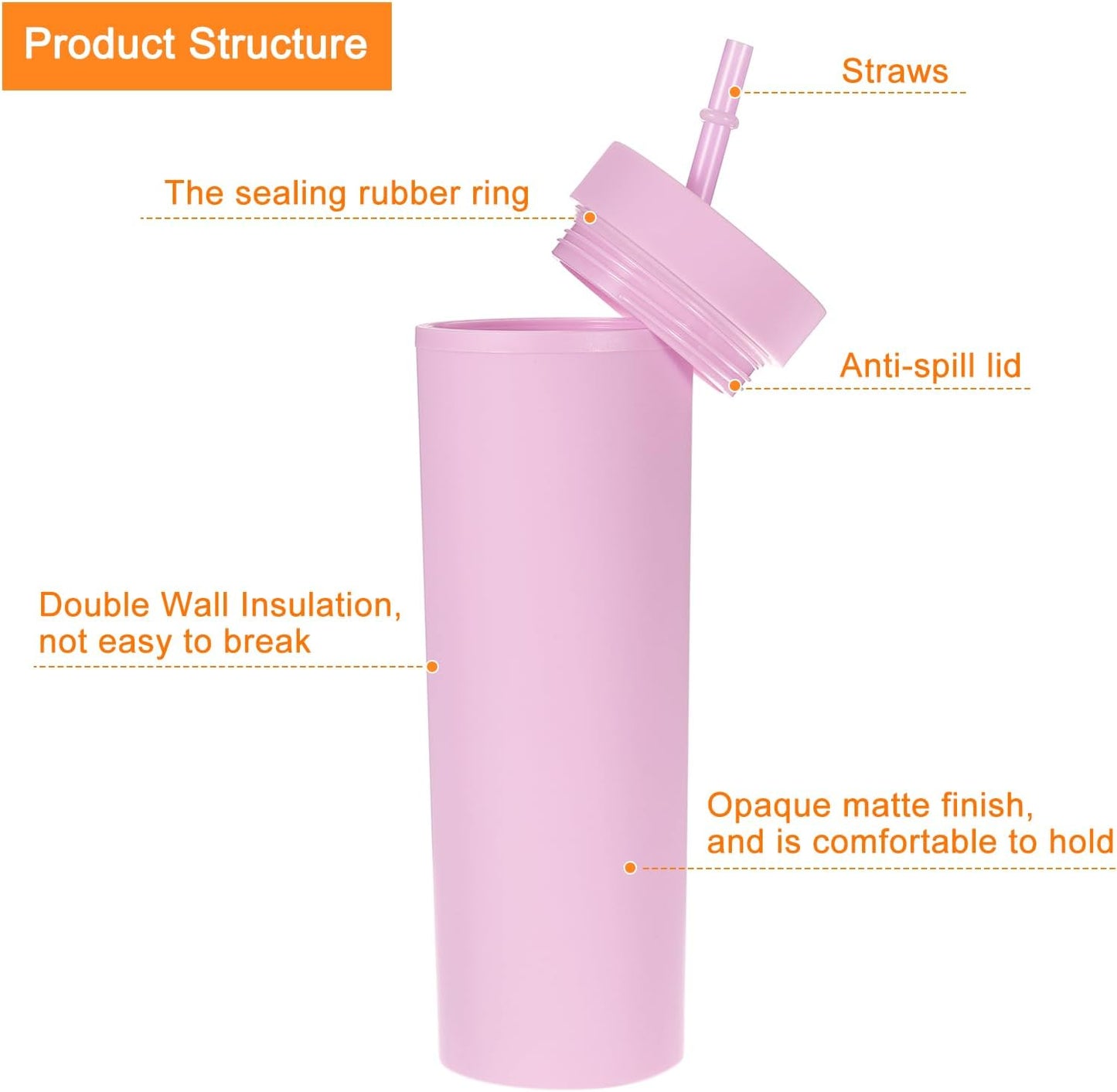 Skinny Tumbler with Lids and Straws, 16Oz Matte Light Green Skinny Tumbler Bulk, Reusable Pastel Acrylic Tumbler, Double Wall Plastic Tumbler for Cold Hot Drinks, Coffee DIY