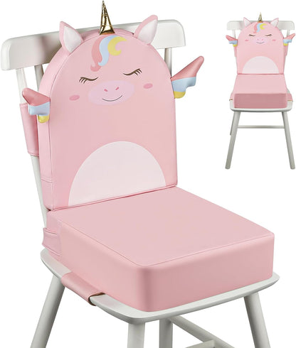 Toddler Booster Seat for Dining Table with Backrest, 4" Kids Booster Seat