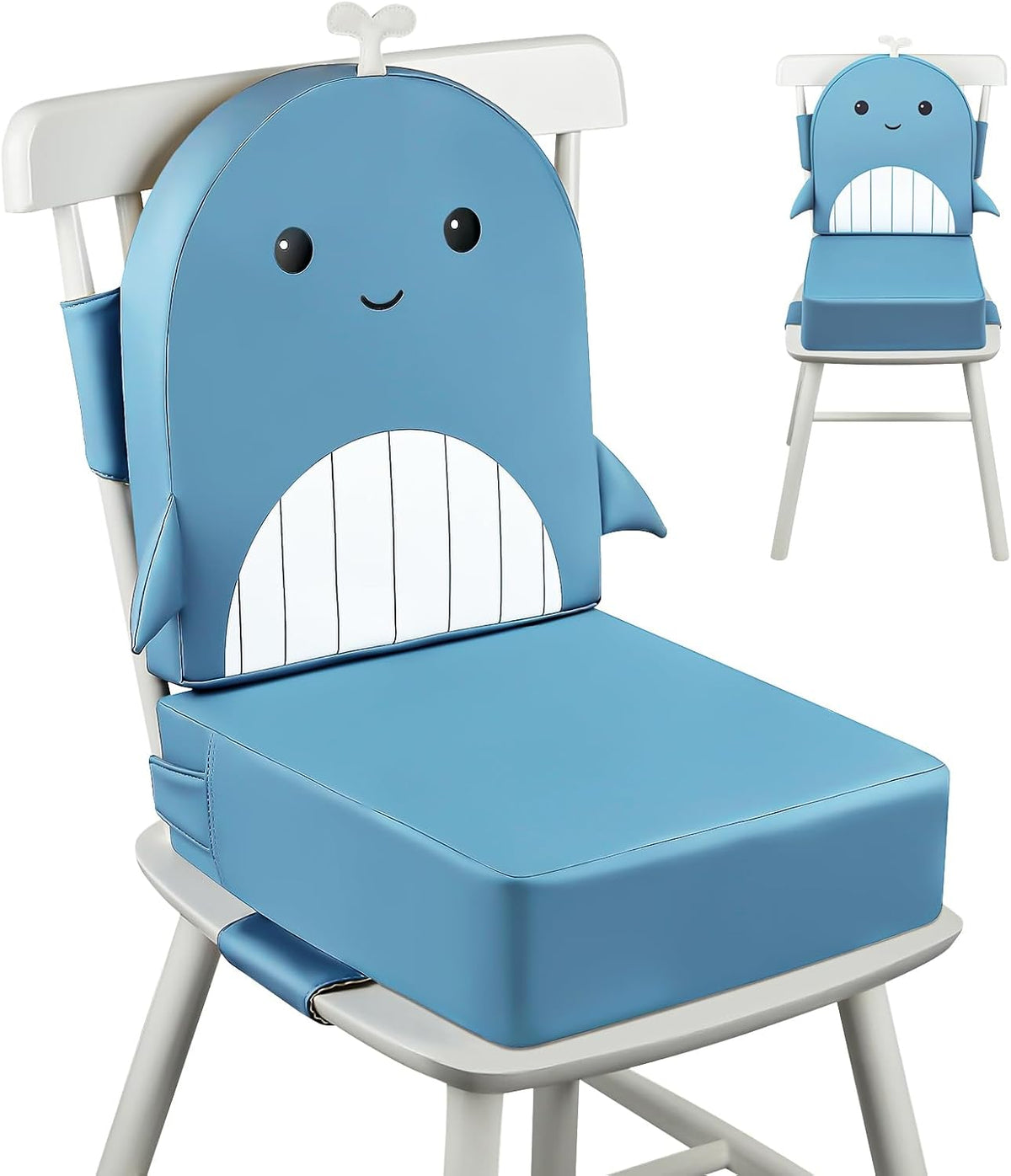 Toddler Booster Seat for Dining Table with Backrest, 4" Kids Booster Seat