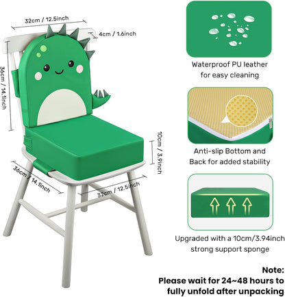 Toddler Booster Seat for Dining Table with Backrest, 4" Kids Booster Seat