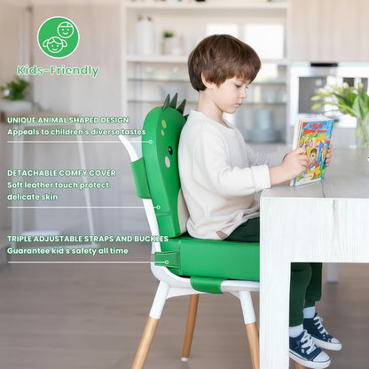 Toddler Booster Seat for Dining Table with Backrest, 4" Kids Booster Seat