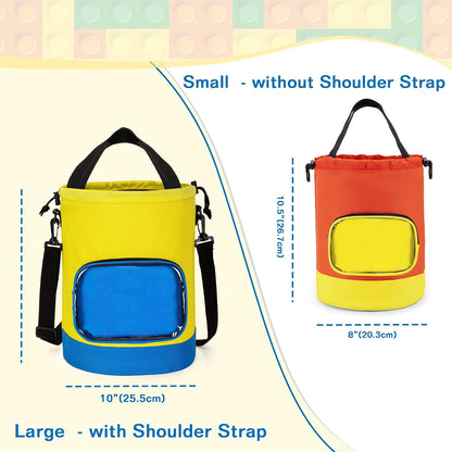 Drawstring Toy Storage Organizer Bag for Building Bricks (Large)