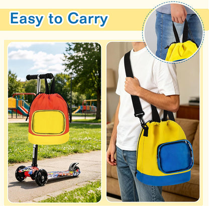 Drawstring Toy Storage Organizer Bag for Building Bricks (Large)
