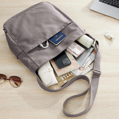 KALIDI Canvas Tote Bag Zipper Large Crossbody Shoulder Bag Messenger Bag