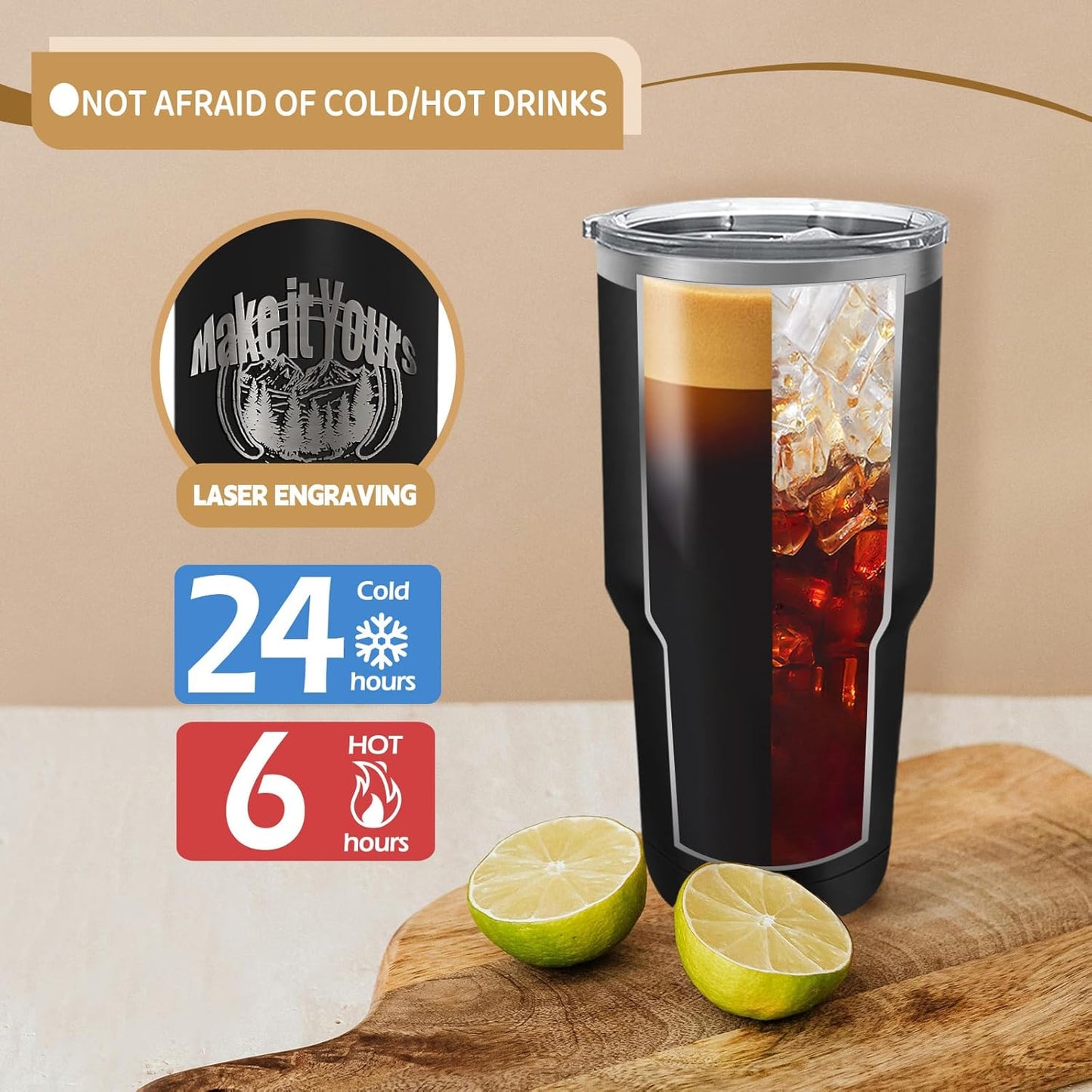 12 Pack Insulated Tumbler Powder Coated Stainless Steel Double Wall Vacuum Travel Coffee Tumbler Cup with Lid and Straw for Laser Engrave DIY Gift 30oz Black
