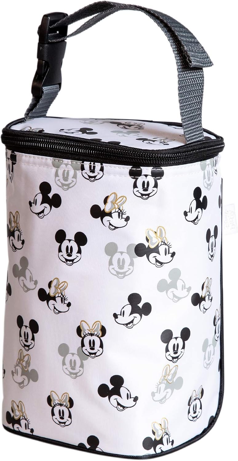 J.L. Childress Disney Baby Bottle Bag Breastmilk Cooler 2-4 Bottles, Mickey