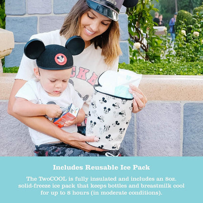 J.L. Childress Disney Baby Bottle Bag Breastmilk Cooler 2-4 Bottles, Mickey