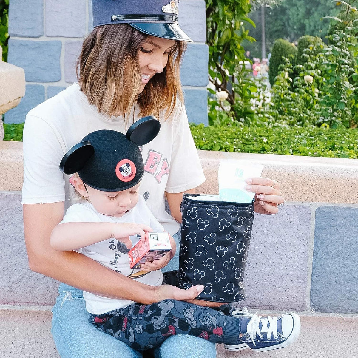J.L. Childress Disney Baby Bottle Bag Breastmilk Cooler 2-4 Bottles, Mickey