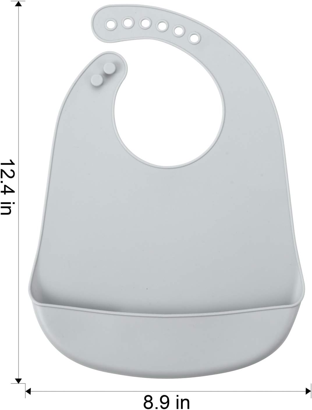 3 Pack Waterproof Silicone Baby Bibs| Super Thin Light Weight Feeding Bib with Food Catcher Pocket for Toddler