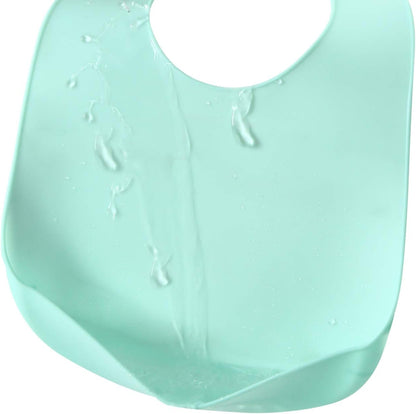 3 Pack Waterproof Silicone Baby Bibs| Super Thin Light Weight Feeding Bib with Food Catcher Pocket for Toddler