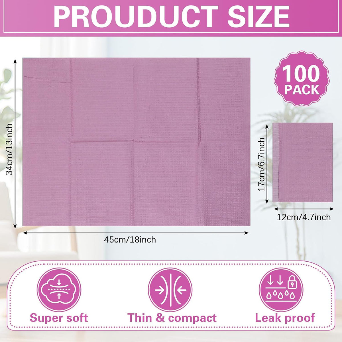 100pcs Disposable Changing Liner 2-ply Baby Changing Station Pad Disposable Changing Pads Diaper Changing Mat Portable Sanitary Liner Refills for Commercial Restrooms (Pink)