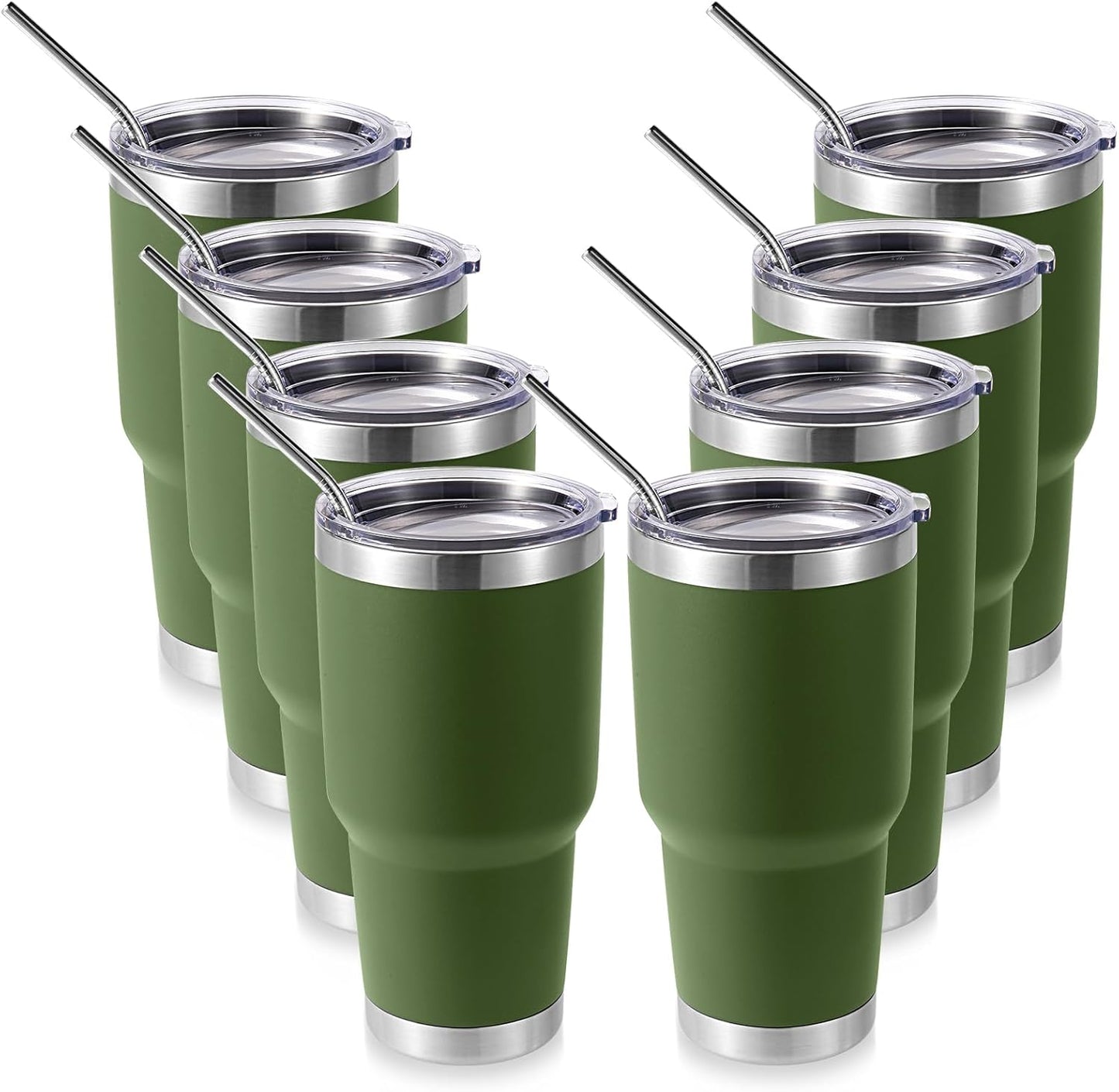 Volhoply 30oz Insulated Tumbler with Lid and Straw, Double Wall Inner & Outer 304 Stainless Steel Coffee Cup, Travel Mug Reusable Thermal Cup for Cold & Hot Drinks (Navy,1 Pack)