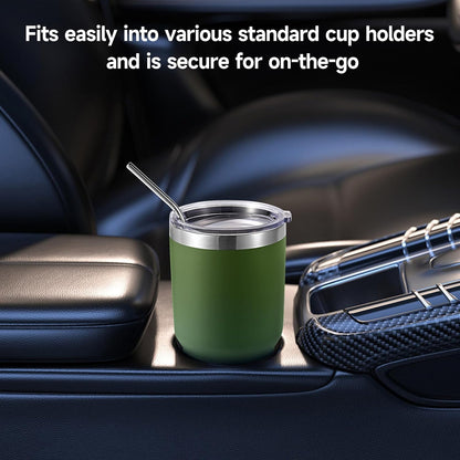 Volhoply 30oz Insulated Tumbler with Lid and Straw, Double Wall Inner & Outer 304 Stainless Steel Coffee Cup, Travel Mug Reusable Thermal Cup for Cold & Hot Drinks (Navy,1 Pack)