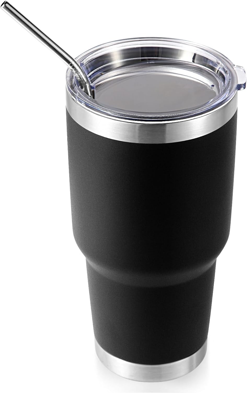 Volhoply 30oz Insulated Tumbler with Lid and Straw, Double Wall Inner & Outer 304 Stainless Steel Coffee Cup, Travel Mug Reusable Thermal Cup for Cold & Hot Drinks (Navy,1 Pack)