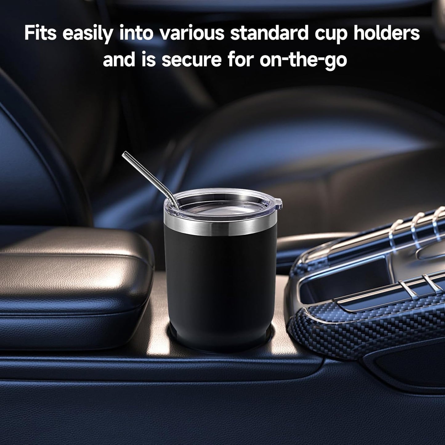 Volhoply 30oz Insulated Tumbler with Lid and Straw, Double Wall Inner & Outer 304 Stainless Steel Coffee Cup, Travel Mug Reusable Thermal Cup for Cold & Hot Drinks (Navy,1 Pack)