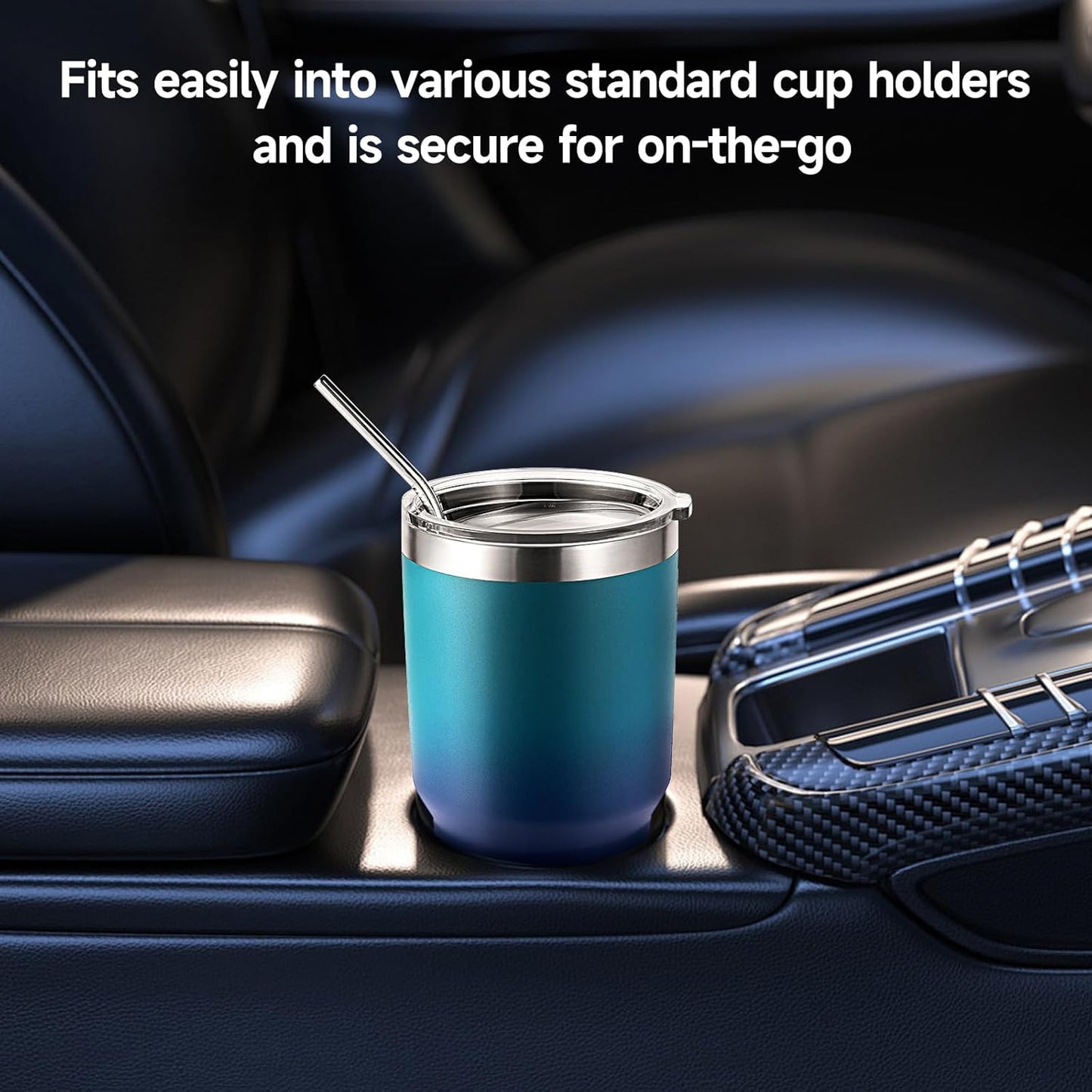 Volhoply 30oz Insulated Tumbler with Lid and Straw, Double Wall Inner & Outer 304 Stainless Steel Coffee Cup, Travel Mug Reusable Thermal Cup for Cold & Hot Drinks (Navy,1 Pack)