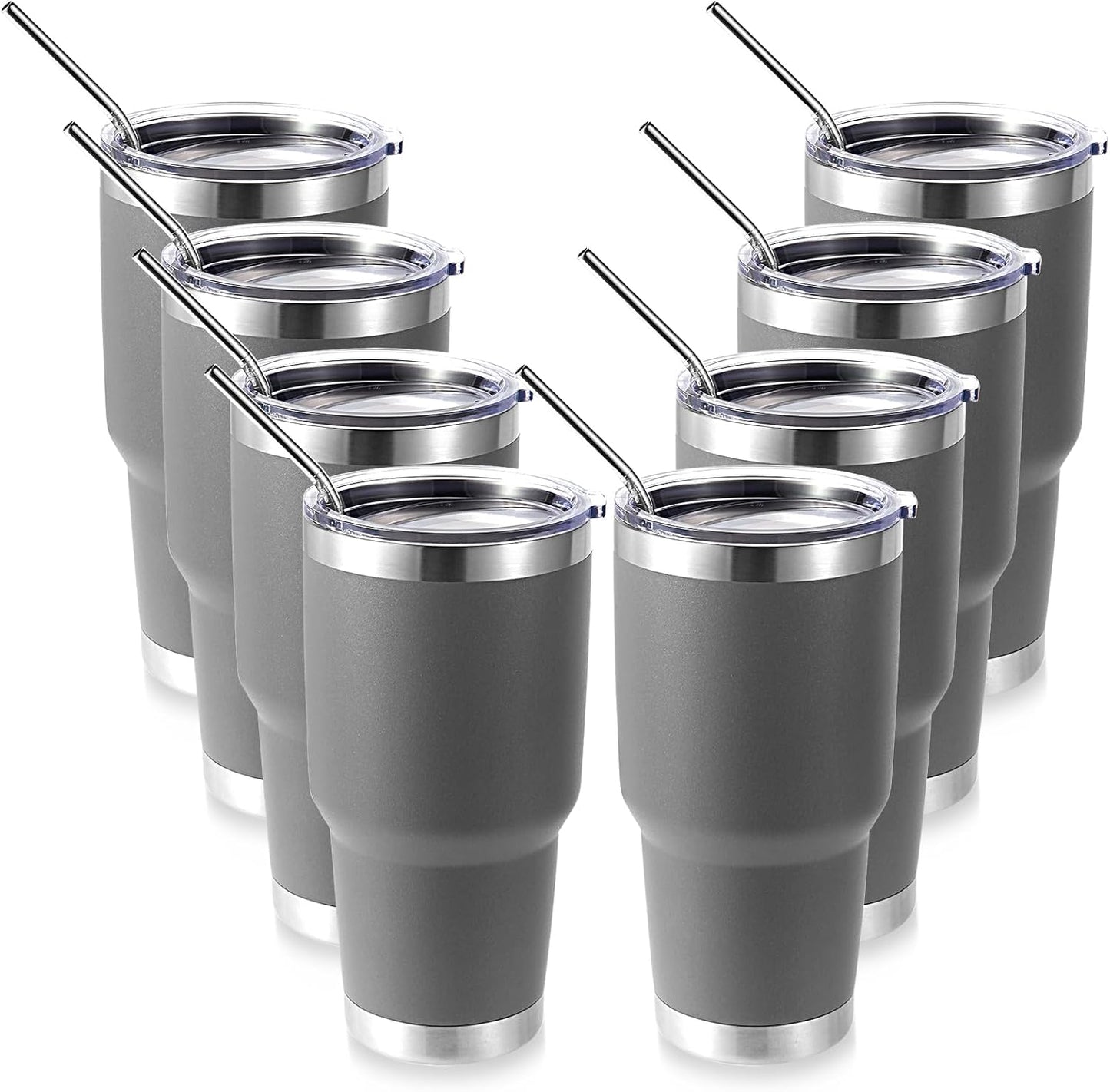 Volhoply 30oz Insulated Tumbler with Lid and Straw, Double Wall Inner & Outer 304 Stainless Steel Coffee Cup, Travel Mug Reusable Thermal Cup for Cold & Hot Drinks (Navy,1 Pack)
