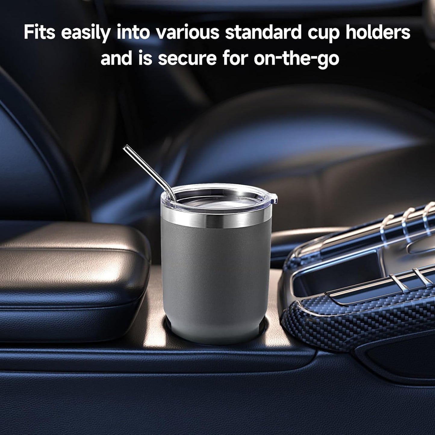 Volhoply 30oz Insulated Tumbler with Lid and Straw, Double Wall Inner & Outer 304 Stainless Steel Coffee Cup, Travel Mug Reusable Thermal Cup for Cold & Hot Drinks (Navy,1 Pack)