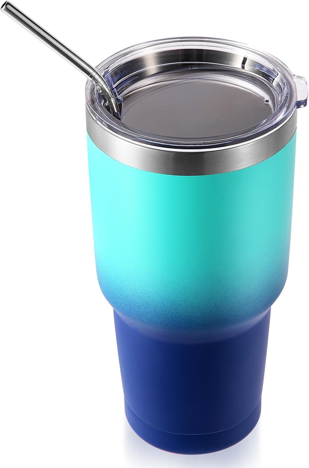Volhoply 30oz Insulated Tumbler with Lid and Straw, Double Wall Inner & Outer 304 Stainless Steel Coffee Cup, Travel Mug Reusable Thermal Cup for Cold & Hot Drinks (Navy,1 Pack)