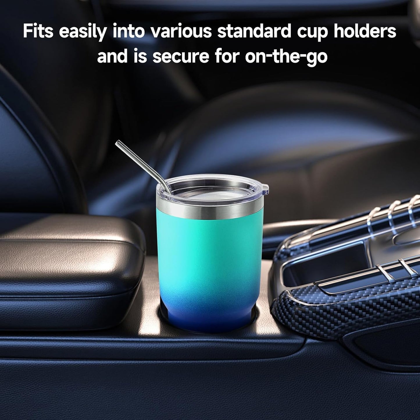 Volhoply 30oz Insulated Tumbler with Lid and Straw, Double Wall Inner & Outer 304 Stainless Steel Coffee Cup, Travel Mug Reusable Thermal Cup for Cold & Hot Drinks (Navy,1 Pack)