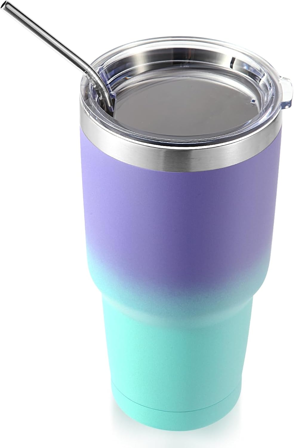 Volhoply 30oz Insulated Tumbler with Lid and Straw, Double Wall Inner & Outer 304 Stainless Steel Coffee Cup, Travel Mug Reusable Thermal Cup for Cold & Hot Drinks (Navy,1 Pack)