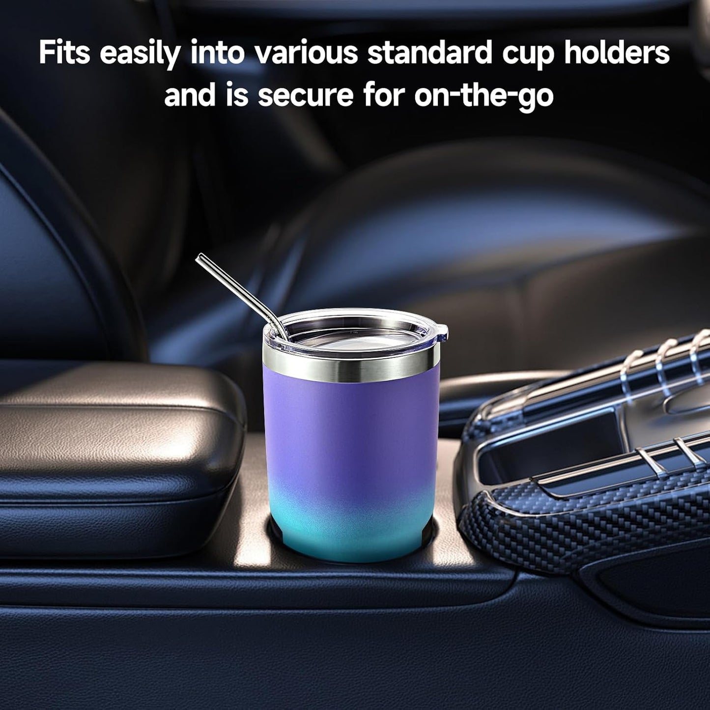 Volhoply 30oz Insulated Tumbler with Lid and Straw, Double Wall Inner & Outer 304 Stainless Steel Coffee Cup, Travel Mug Reusable Thermal Cup for Cold & Hot Drinks (Navy,1 Pack)