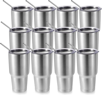 Volhoply 30oz Insulated Tumbler with Lid and Straw, Double Wall Inner & Outer 304 Stainless Steel Coffee Cup, Travel Mug Reusable Thermal Cup for Cold & Hot Drinks (Navy,1 Pack)