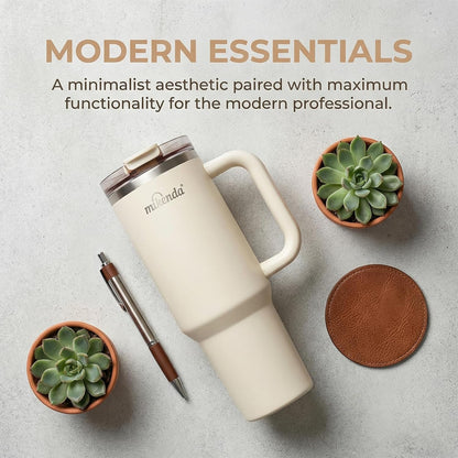 Insulated Tumbler with Straw | Double Wall Stainless Steel Travel Mug | Leak Proof Lid, 24hr Cold & 12hr Hot | Reusable Water Bottle for Office, Gym, Hiking (olive green, 40, Fluid Ounces)