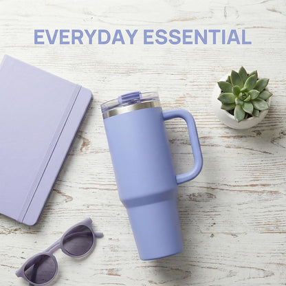 Insulated Tumbler with Straw | Double Wall Stainless Steel Travel Mug | Leak Proof Lid, 24hr Cold & 12hr Hot | Reusable Water Bottle for Office, Gym, Hiking (olive green, 40, Fluid Ounces)