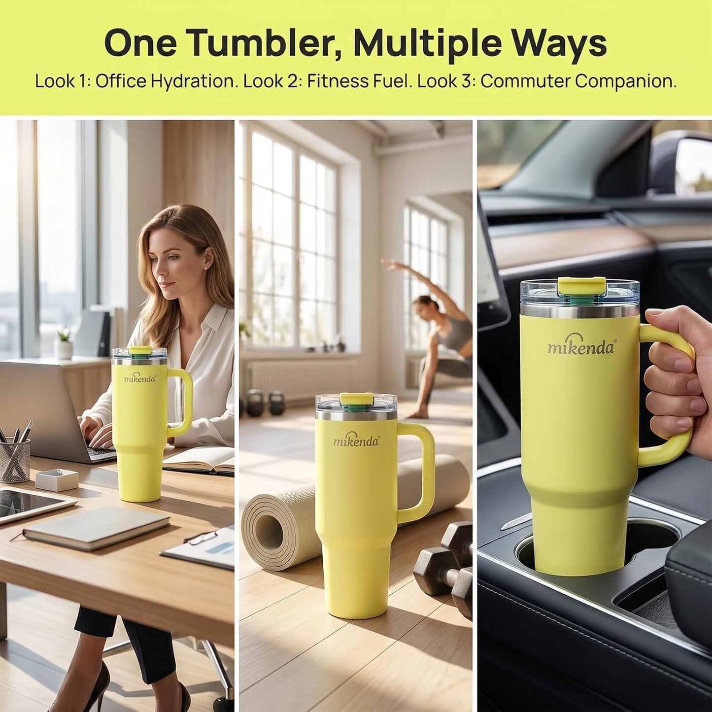 Insulated Tumbler with Straw | Double Wall Stainless Steel Travel Mug | Leak Proof Lid, 24hr Cold & 12hr Hot | Reusable Water Bottle for Office, Gym, Hiking (olive green, 40, Fluid Ounces)