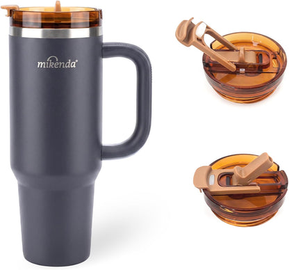 Insulated Tumbler with Straw | Double Wall Stainless Steel Travel Mug | Leak Proof Lid, 24hr Cold & 12hr Hot | Reusable Water Bottle for Office, Gym, Hiking (olive green, 40, Fluid Ounces)