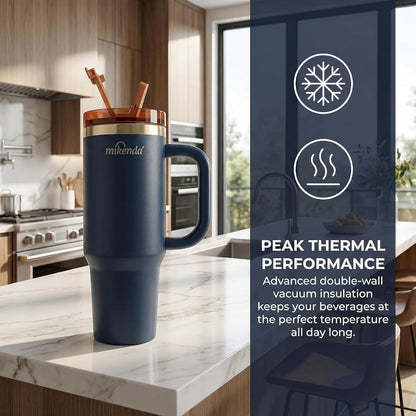 Insulated Tumbler with Straw | Double Wall Stainless Steel Travel Mug | Leak Proof Lid, 24hr Cold & 12hr Hot | Reusable Water Bottle for Office, Gym, Hiking (olive green, 40, Fluid Ounces)