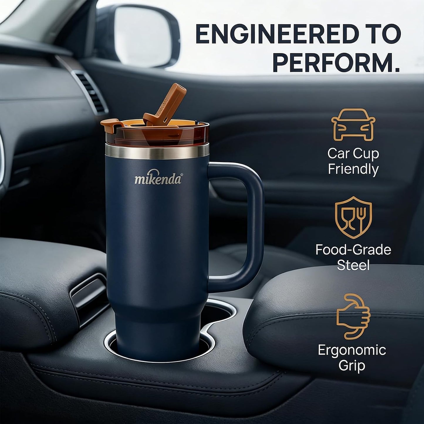Insulated Tumbler with Straw | Double Wall Stainless Steel Travel Mug | Leak Proof Lid, 24hr Cold & 12hr Hot | Reusable Water Bottle for Office, Gym, Hiking (olive green, 40, Fluid Ounces)