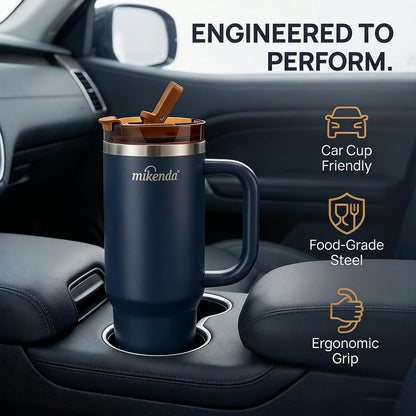 Insulated Tumbler with Straw | Double Wall Stainless Steel Travel Mug | Leak Proof Lid, 24hr Cold & 12hr Hot | Reusable Water Bottle for Office, Gym, Hiking (olive green, 40, Fluid Ounces)