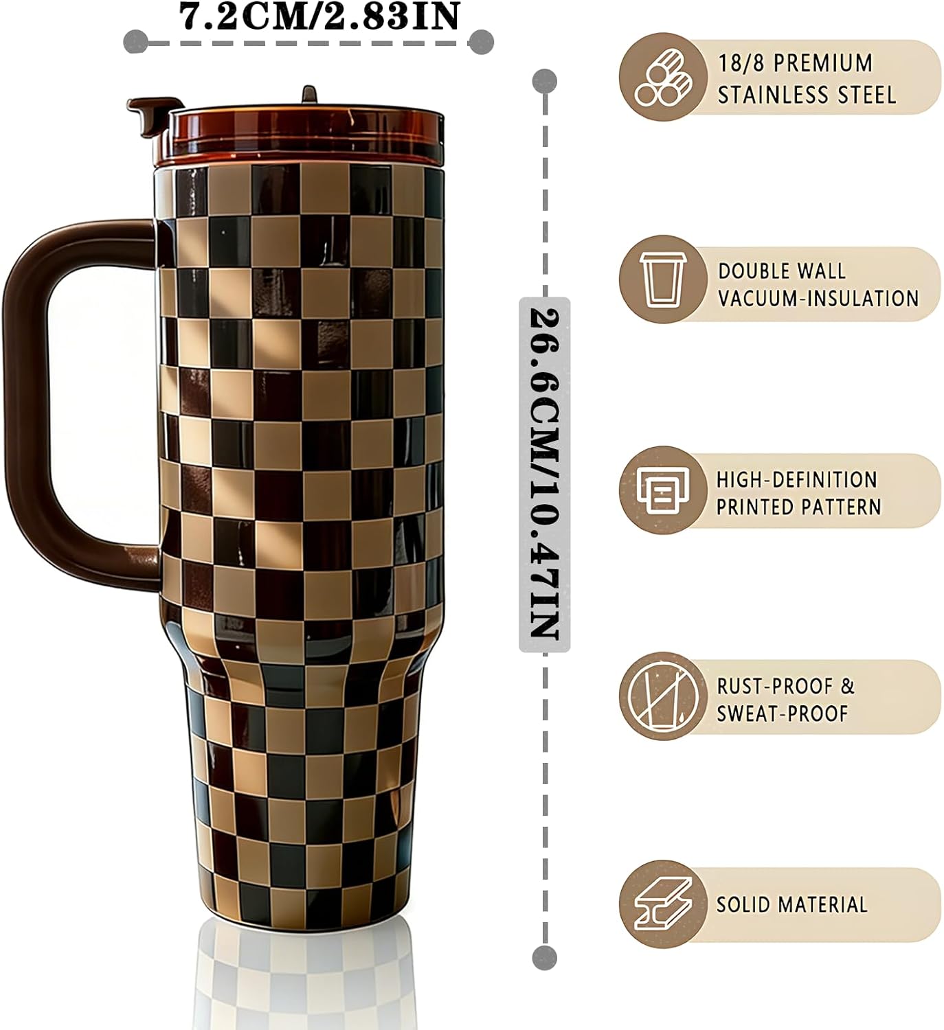 Insulated Tumbler with Straw | Double Wall Stainless Steel Travel Mug | Leak Proof Lid, 24hr Cold & 12hr Hot | Reusable Water Bottle for Office, Gym, Hiking (olive green, 40, Fluid Ounces)