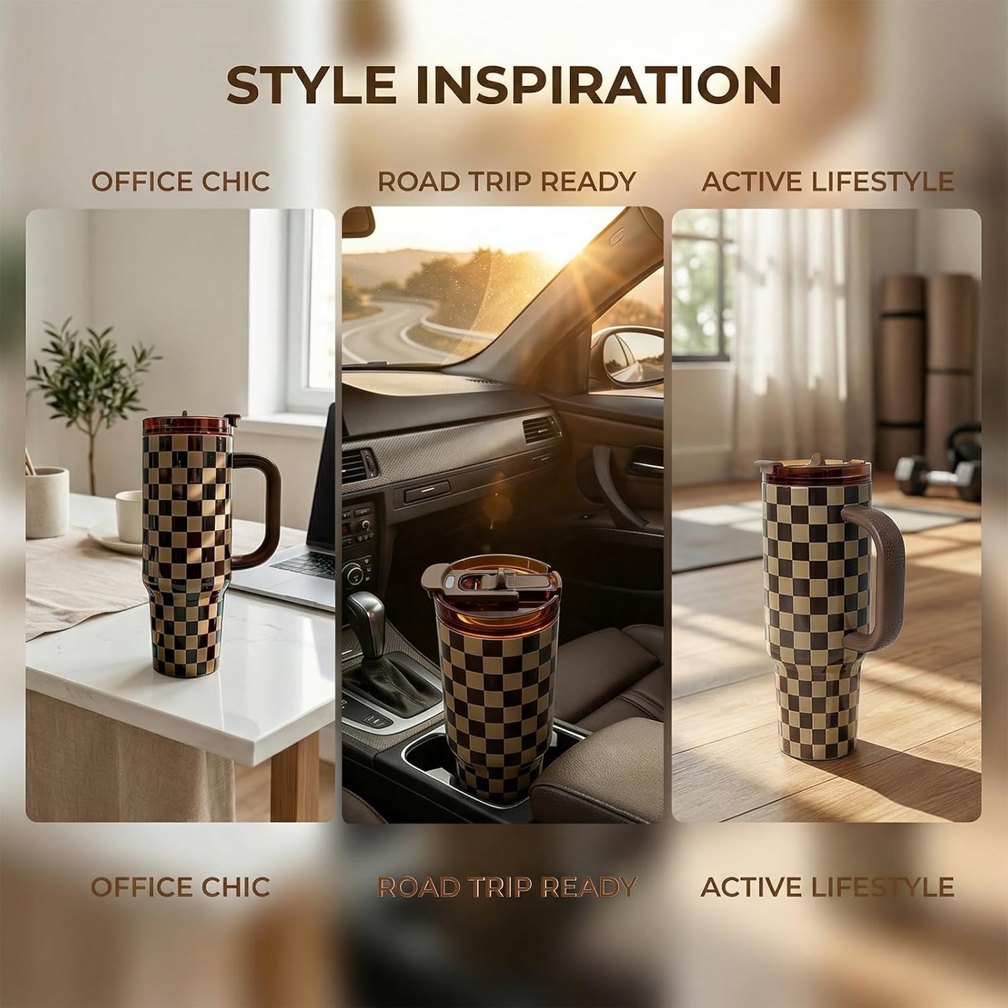 Insulated Tumbler with Straw | Double Wall Stainless Steel Travel Mug | Leak Proof Lid, 24hr Cold & 12hr Hot | Reusable Water Bottle for Office, Gym, Hiking (olive green, 40, Fluid Ounces)