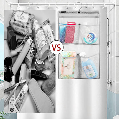 Mesh Shower Organizer Hanging Caddy Quick Dry Bathroom Storage for Toiletry Accessories with Rotating Hanger (12 Pockets)