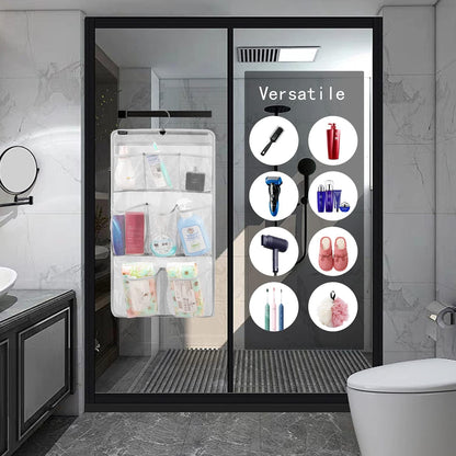 Mesh Shower Organizer Hanging Caddy Quick Dry Bathroom Storage for Toiletry Accessories with Rotating Hanger (12 Pockets)