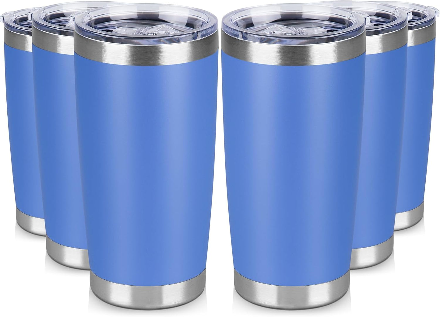 20 oz Tumbler Stainless Steel Tumblers Bulk with Lid Double Wall Insulated Coffee Tumbler Cups for Hot & Cold Drinks Powder Coated Travel Coffee Tumbler Mug Metal (Stainless Steel, 1 pack)
