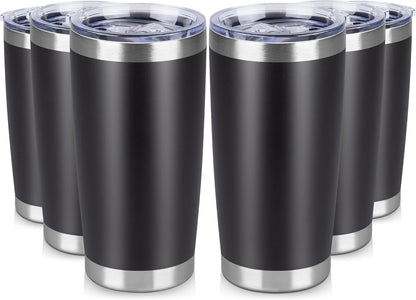 20 oz Tumbler Stainless Steel Tumblers Bulk with Lid Double Wall Insulated Coffee Tumbler Cups for Hot & Cold Drinks Powder Coated Travel Coffee Tumbler Mug Metal (Stainless Steel, 1 pack)