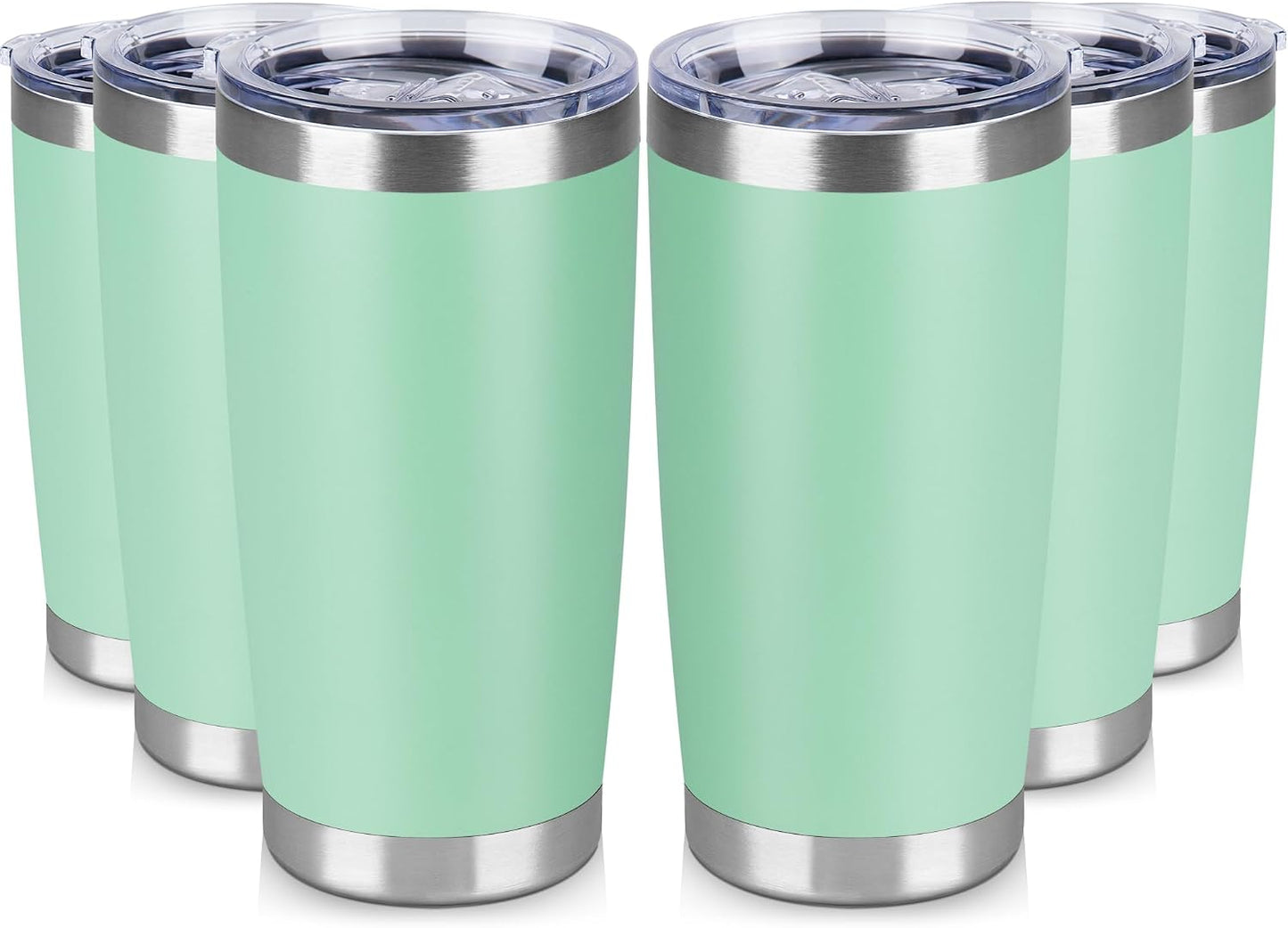 20 oz Tumbler Stainless Steel Tumblers Bulk with Lid Double Wall Insulated Coffee Tumbler Cups for Hot & Cold Drinks Powder Coated Travel Coffee Tumbler Mug Metal (Stainless Steel, 1 pack)