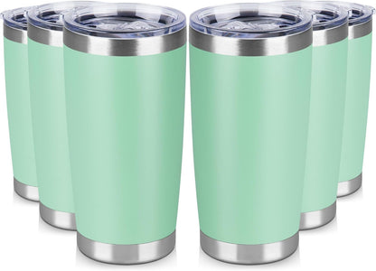 20 oz Tumbler Stainless Steel Tumblers Bulk with Lid Double Wall Insulated Coffee Tumbler Cups for Hot & Cold Drinks Powder Coated Travel Coffee Tumbler Mug Metal (Stainless Steel, 1 pack)