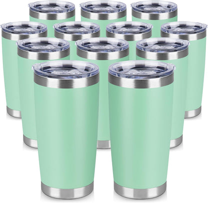 20 oz Tumbler Stainless Steel Tumblers Bulk with Lid Double Wall Insulated Coffee Tumbler Cups for Hot & Cold Drinks Powder Coated Travel Coffee Tumbler Mug Metal (Stainless Steel, 1 pack)
