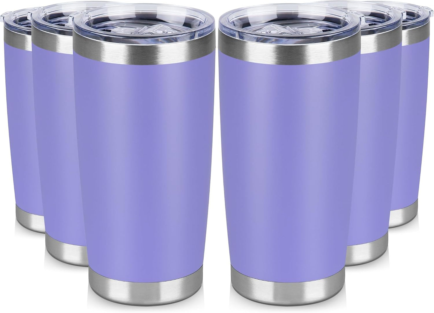 20 oz Tumbler Stainless Steel Tumblers Bulk with Lid Double Wall Insulated Coffee Tumbler Cups for Hot & Cold Drinks Powder Coated Travel Coffee Tumbler Mug Metal (Stainless Steel, 1 pack)